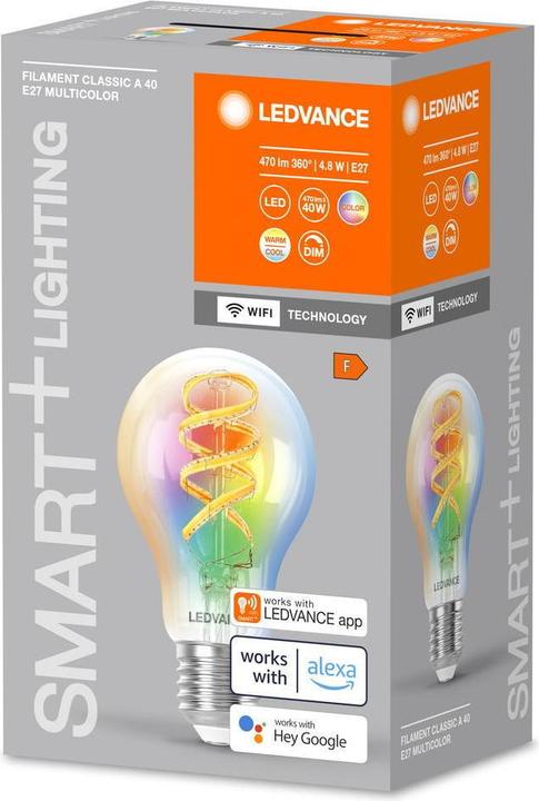 Actual product image Ledvance transparent (E27, 4.80 W, 470 lm, 1 x, F)