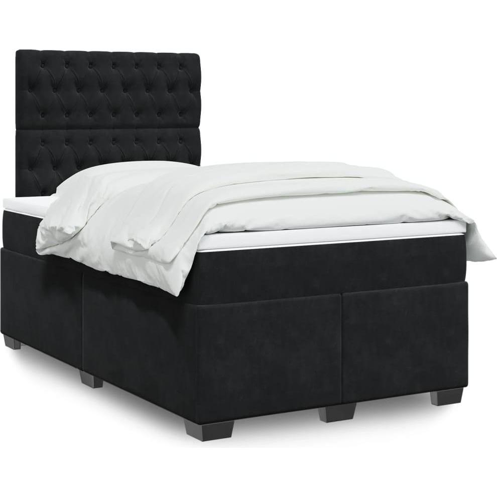 VidaXL, Bett, Bo x springbett mit Matratze 120 x 200 cm Samt (120 x 200 cm)