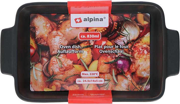 Actual product image alpina - Keramik-Auflaufform 24,5x14x5 cm 830 ml (schwarz)