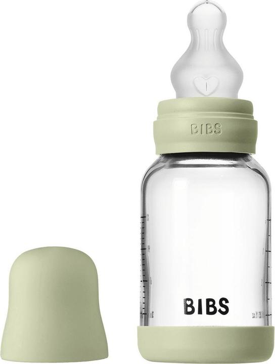 Bibs Babyflaschen Glas-Flasche Baby Bottle Round 120 ml + Silikon-Trinksauger