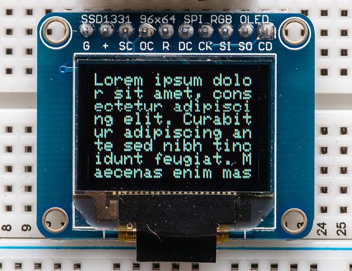 Actual product image Adafruit OLED Breakout Board 16-bit Color 0.96" microSD (Various)