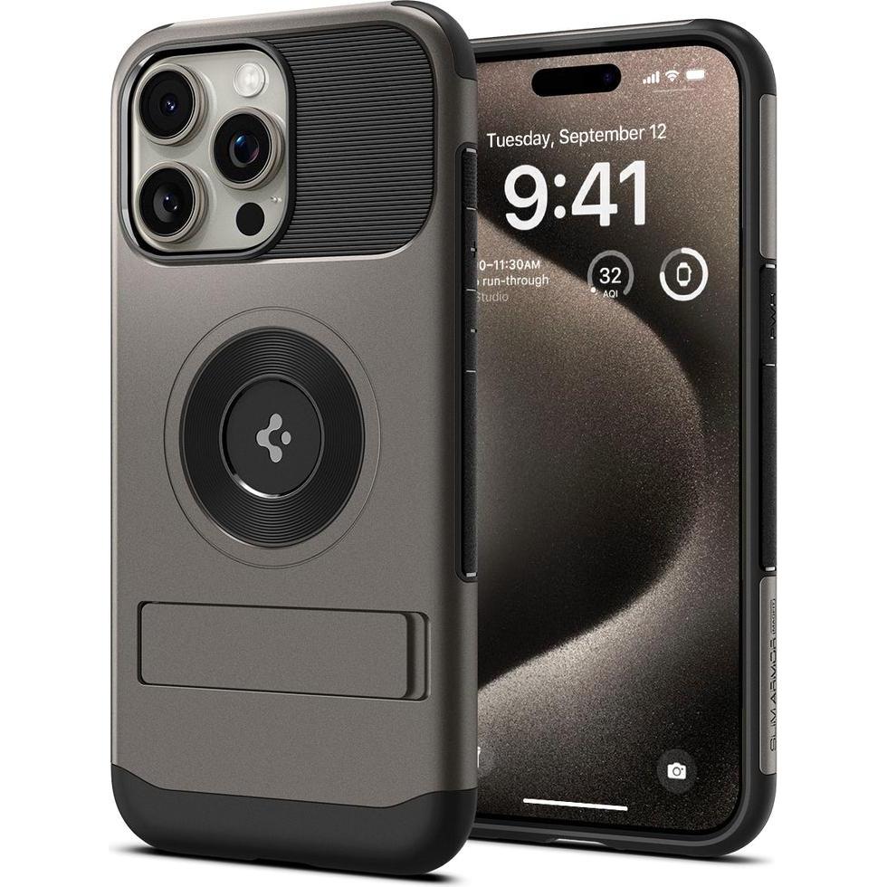 Spigen ACS06451 (Apple iPhone 15 Pro Max), Smartphone Hülle, Grau