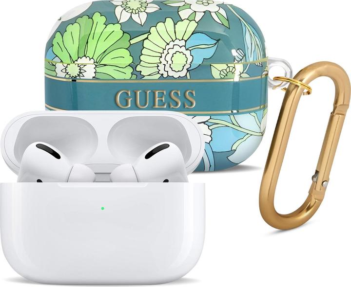 Image du produit Guess GUAPHHFLN Couverture AirPods Pro zielony/green Collection Strap Fleur (Manchon pour casque d'écoute)