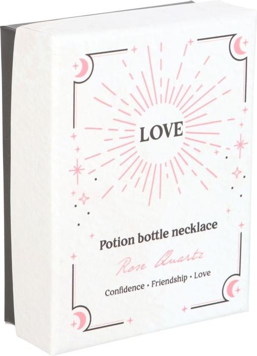 Actual product image Something Different Love Rose Quartz Potion Bottle Necklace (100% Synthetic Material)