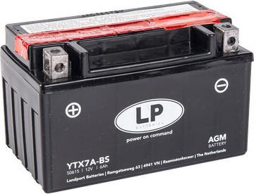 Actual product image Landport Motorbike battery AGM YTX7A-BS 12V 6Ah/10h (12 V, 6 Ah)