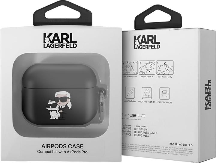 Produktbild Karl Lagerfeld 3D Logo NFT Karl and Choupette Silicone Case for AirPods Pro Black (Kopfhörer Hülle)