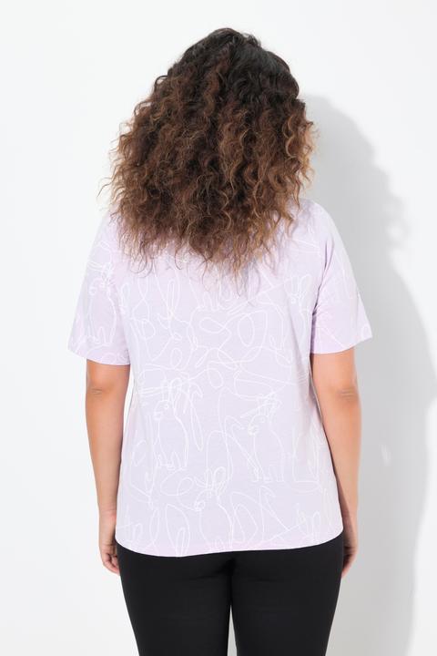 Actual product image Ulla Popken Abstract Animal Print Short Sleeve Tee (42, 44)