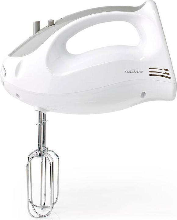 Productafbeelding Nedis Handmixer 200 W 5 snelheden Turbo functie 2 kloppers / 2 deeghaken Grijs/Wit (200 W)