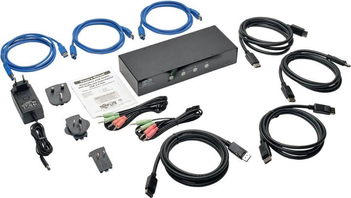 Produktbild Eaton 4-Port DisplayPort KVM Switch with Audio Cables and USB 3.0 SuperSpeed Hub