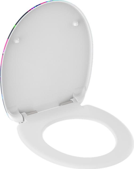 Actual product image Schütte Duroplast toilet seat NEON PAINT soft-close mechanism 82191 Graphic