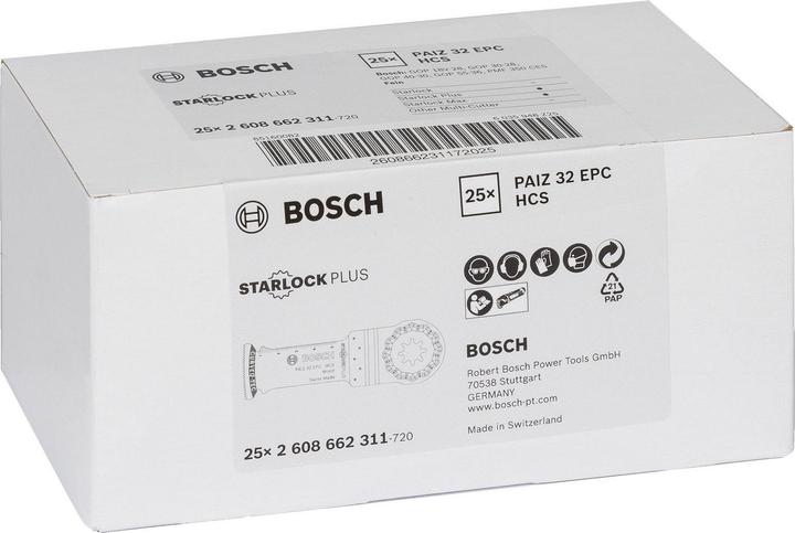 Image du produit Bosch Professional Zubehör Lame de scie plongeante HCS PAIZ 32 EPC Wood, 60 x 32 mm