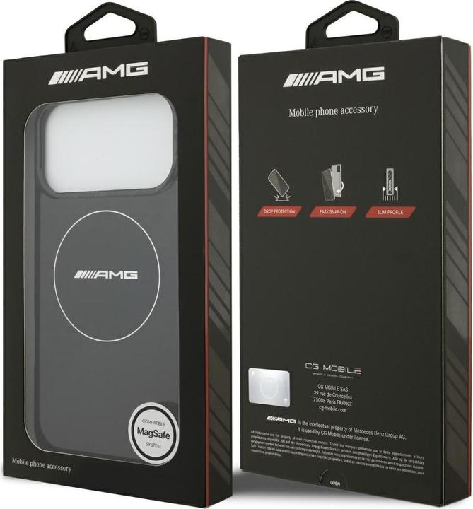 Actual product image Mercedes Case AMG Double Layer Transparent Smocked MagSafe for iPhone 17 Pro Max black (Apple iPhone 17 Pro Max)