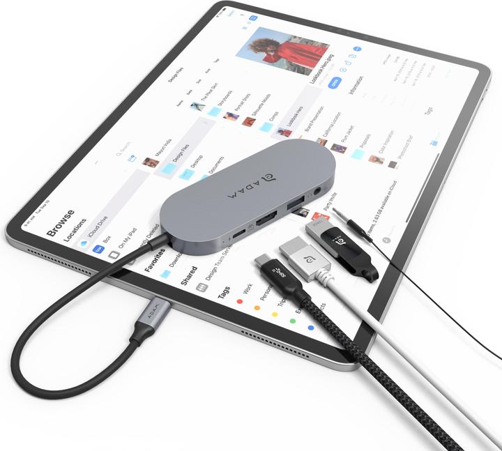 Produktbild Adam Elements CASA Hub S | Grau | USB-C 5-in-1 SSD Storage Hub 240GB (USB-C, 5 Ports)