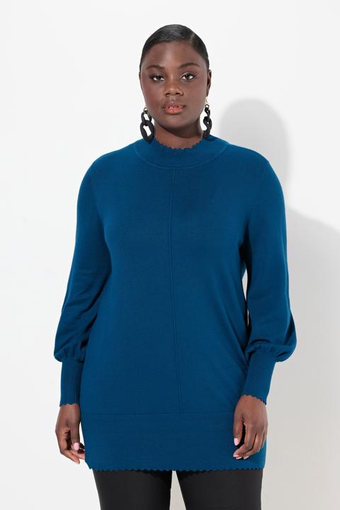 Produktbild Ulla Popken Pullover, Muschelsaum, Stehkragen, Langarm (56)