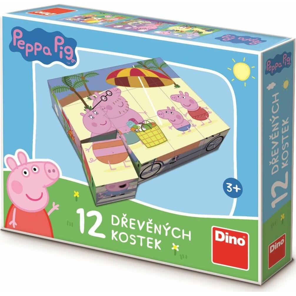Dino Peppa Pig Bildwürfel, 12 Würfel