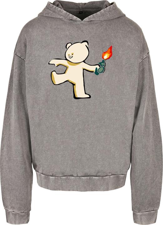 Produktbild Merchcode Brandalised - Molotov Teddy Acid Washed Oversize Hoody - 189393 (L, M)