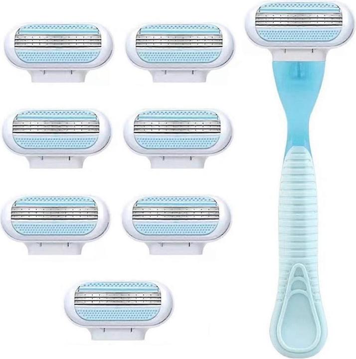 Immagine prodotto Cbx Damen-Handrasierer mit 8 Ersatzklingen – 3-lagige Edelstahlklingen, Damenrasierer