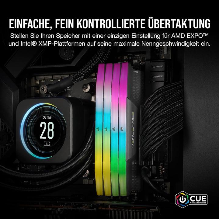 Immagine prodotto Corsair Vengeance RGB (2 x 32GB, 6000 MHz, RAM DDR5, DIMM)