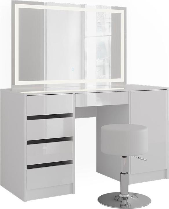 Image du produit Vicco Sherry avec miroir LED et tabouret (128.20 x 50.10 x 76 cm)