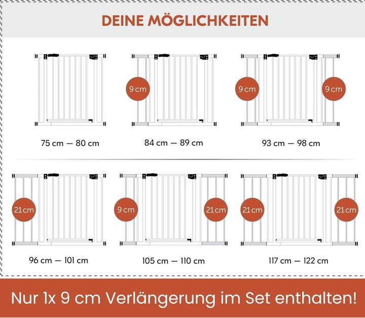 Actual product image Hauck Clear Step Autoclose 2 Set +9 cm (84 cm)