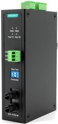 Actual product image Moxa ICF-1170I-M-ST-T - CANbus to fiber converter, multi-mode, ST connector, -40 to 85C operating temper