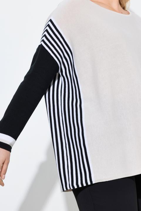 Produktbild Ulla Popken Pullover, Streifen, U-Boot-Ausschnitt, Langarm (54, 56)