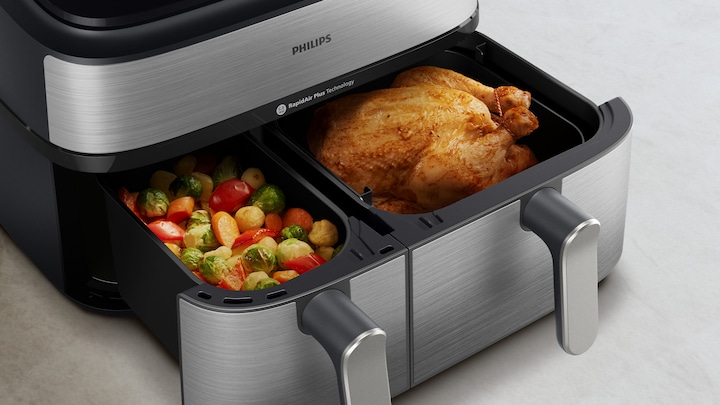 Actual product image Philips Steam Airfryer Dual Basket NA555/09