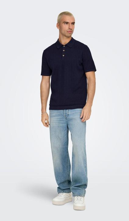 Actual product image Only & Sons ONSMOON Gestricktes Polo-Hemd Polo (L)