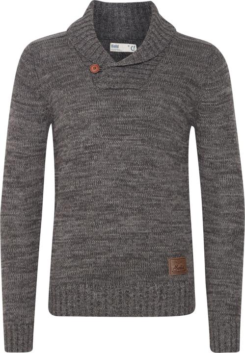 Actual product image Solid Phil Men's Jumper Chunky Knit Pullover With Shawl Collar Made Of 100% Cotton (S)