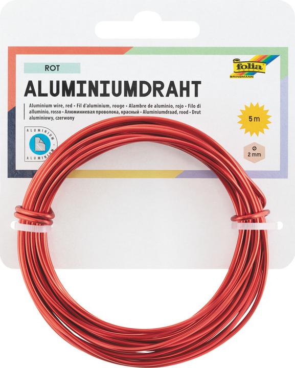 Productafbeelding Folia Knutseldraad aluminium rood (5 m)