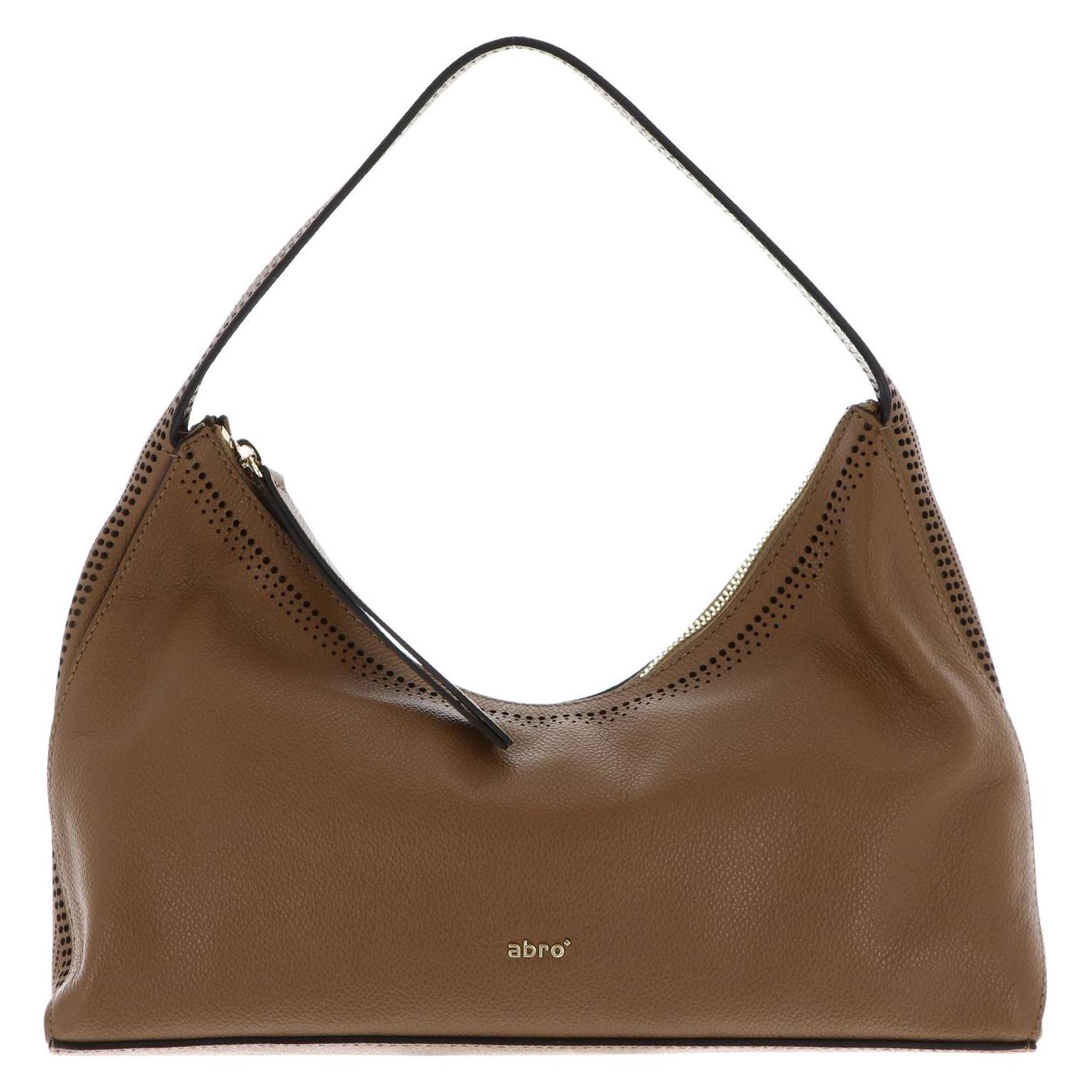 Abro, Damen, Handtasche, Leather Erson Shoulderbag Malea, Braun