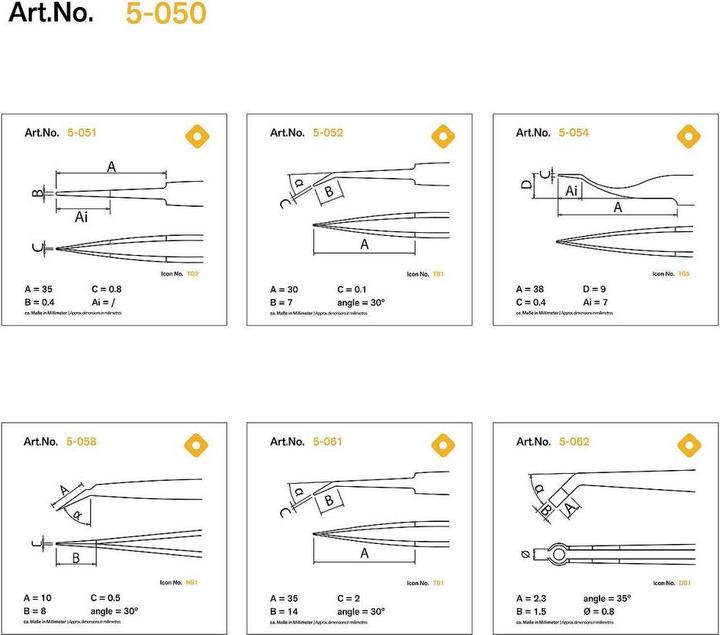 Produktbild Bernstein Pinzetten-Set 6teilig 5-050