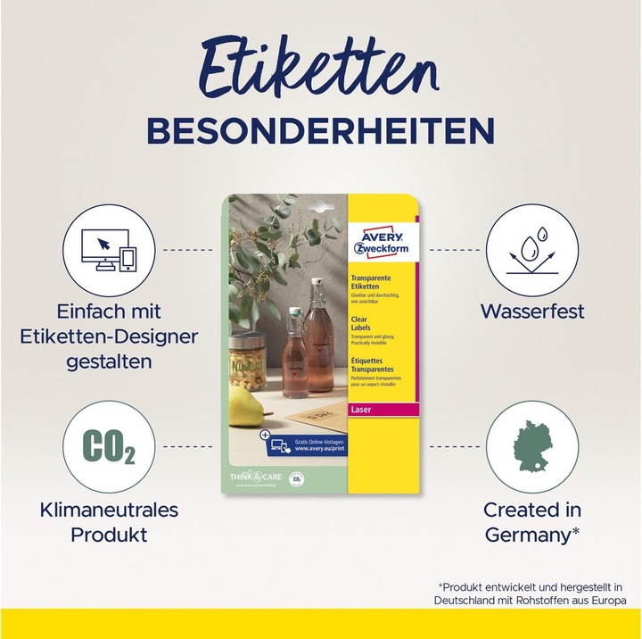 Produktbild Avery Kristallklare Etiketten