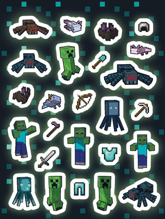Immagine prodotto Panini Minecraft: Der grosse Glow-in-the-Dark Stickerspass: Stickern - Rätseln - Ausmalen