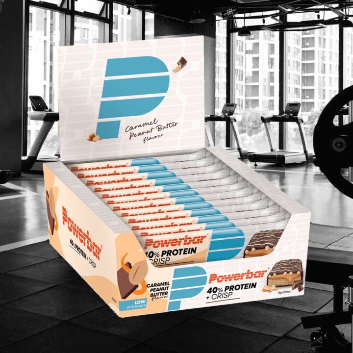 Produktbild Powerbar 40% Protein +Crisp Bar (12 x 40G) (Caramel Peanut Butter, 12 Stk., 480 g)