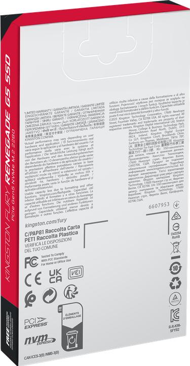 Produktbild Kingston FURY Renegade G5 (2000 GB, M.2 2280)