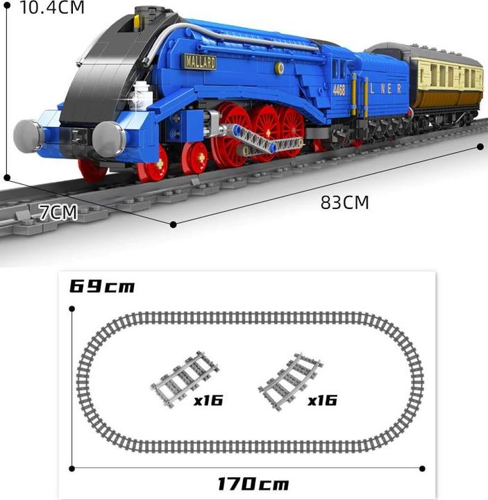 Actual product image Mould King Class A4 Pacifics Mallard Railway
