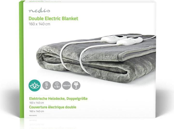 Immagine prodotto Nedis Piumino elettrico | Sottocoperta | 2 persone | 160 x 140 cm | 9 impostazioni di calore | lavabile (160 x 140 cm)