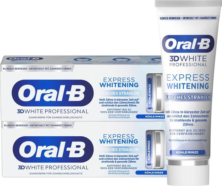 Actual product image Oral-B 3D White Express Frisches Strahlen 2x75ml (150 ml)