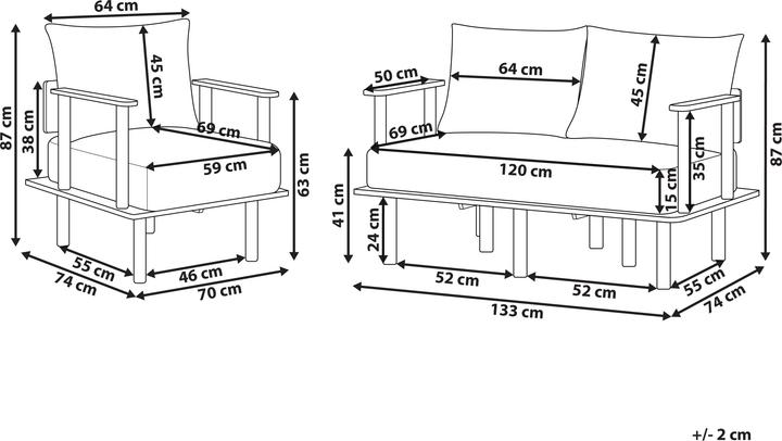 Nährwerte und Zutaten Beliani Asker (2-Sitzer)