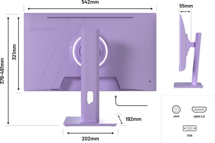 Actual product image Japannext 60,5cm JN-I238FHD120F-HSP-PP 16:9 HDMI lila FHD (1920 x 1080 pixels, 23.80")