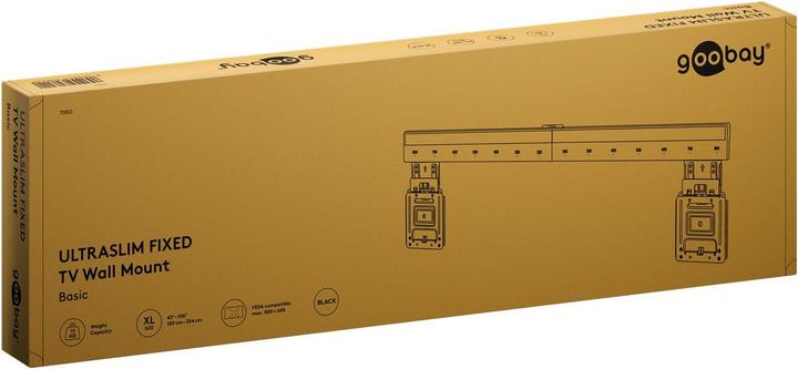Actual product image Goobay TV wall mount Basic FIX XL Ultraslim 43-100z 75kg 9.5mm wall distance (Wall, 100", 75 kg)