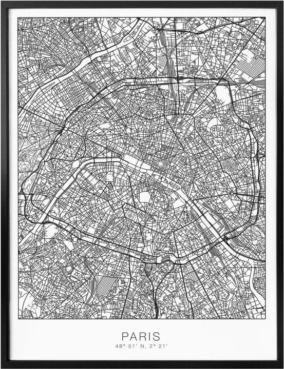 Actual product image Trenddeko City map Paris (40 x 50 cm)