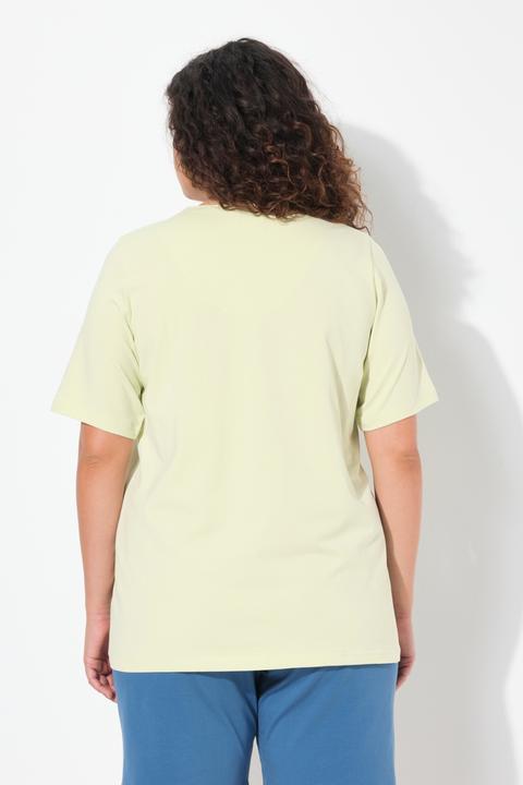 Immagine prodotto Ulla Popken T-shirt dal taglio svasato con scollo a tunica e mezze maniche (42, 44)