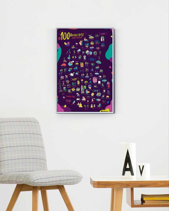 Produktbild 1dea.me Mapa zdrapka – #100 Bucketlist Love Edition (40 x 60 cm)
