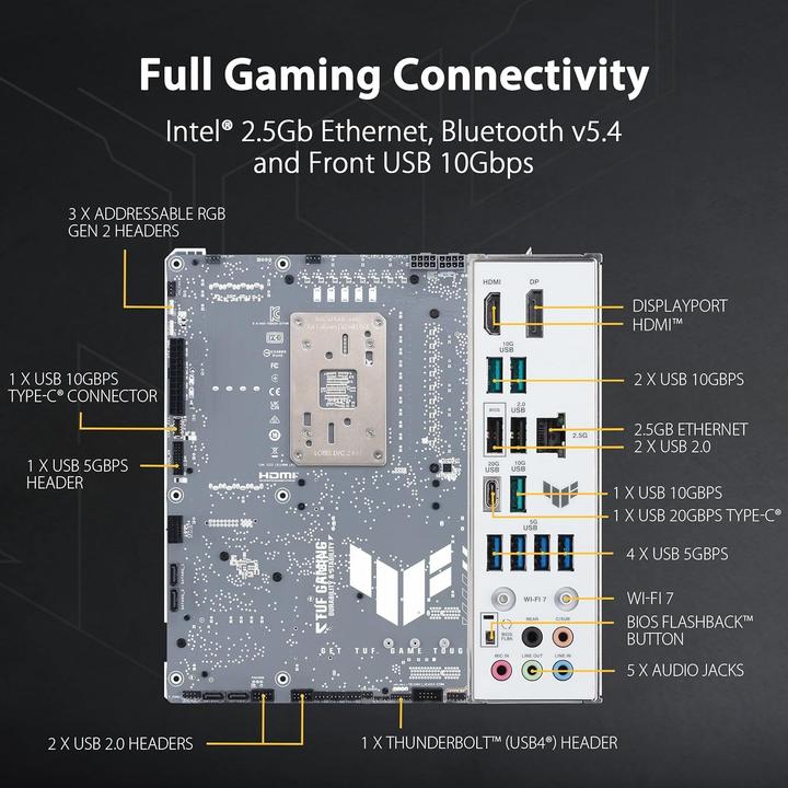 Produktbild ASUS TUF Gaming B850-BTF WIFI W (AM5, AMD B850, ATX)