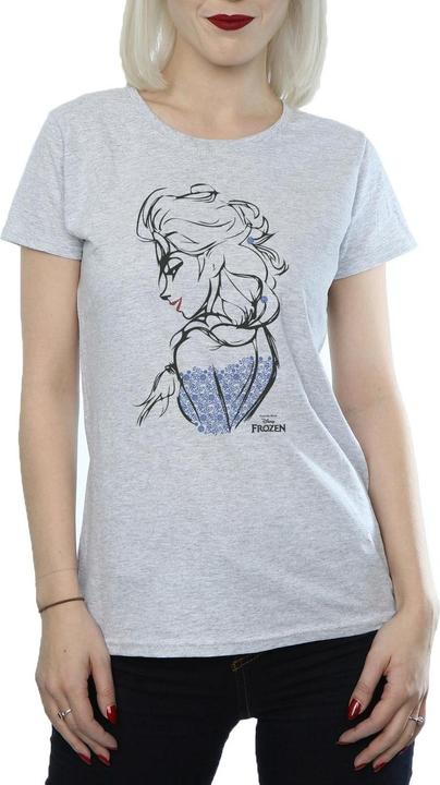 Actual product image Disney Womens/Ladies Frozen Elsa Sketch Mono Cotton T-Shirt (M)