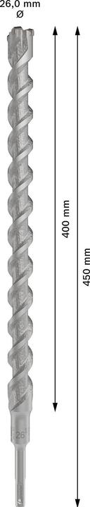 Actual product image Bosch Zubehör PRO SDS plus-5X hammer drill bit, 26 x 400 x 450 mm (26 millimetres)