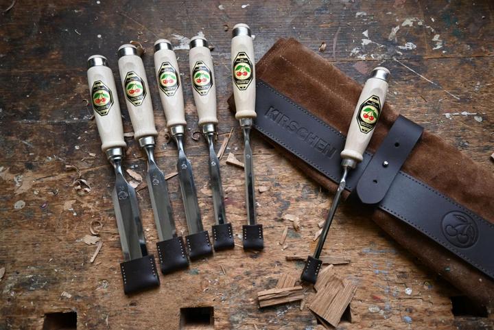Actual product image Kirschen Chisel set 6-piece leather case 6-10-12-16-20-26 (26 mm)