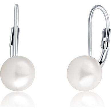 JVD, Ohrringe, Silver earrings with real pearls SVLE0476XD2P1 - Diameter: 0.9 cm